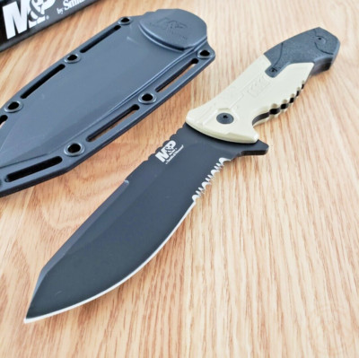 Smith & Wesson M&P Fixed Knife 4'' Stainless Blade Black/Brown Aluminum Handle