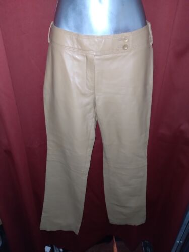NUDE  GENUINE LEATHER  TROUSERS 29W/30L - Picture 1 of 11