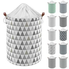 Vinsani Freestanding Laundry Basket Storage Sorter with Drawstring Lid