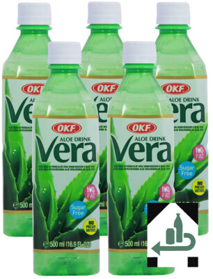 [5x 500ml] OKF SUGAR FREE Aloe Vera King Getränk Drink inkl.5x 0,25 EINWEG-Pfand