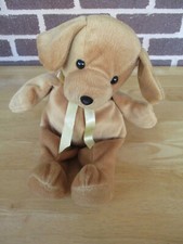 KellyToy Dog Pillow pal petsType 14" Brown Soft Stuffed Floppy Neck Bow