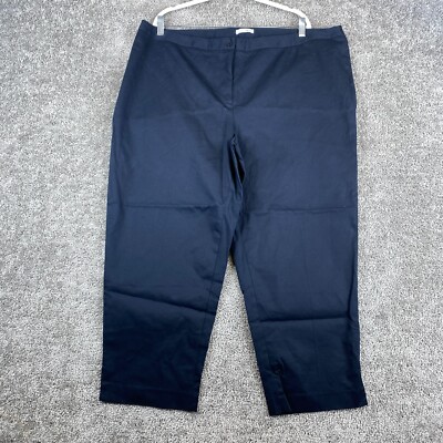 Fashion Bug Tapered Cropped Pants Women's Plus Size 22 Navy