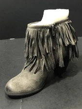 New Not Rated Women's Auriga Ankle Fringe Grey Booties Size US 6 / EUR 36.5