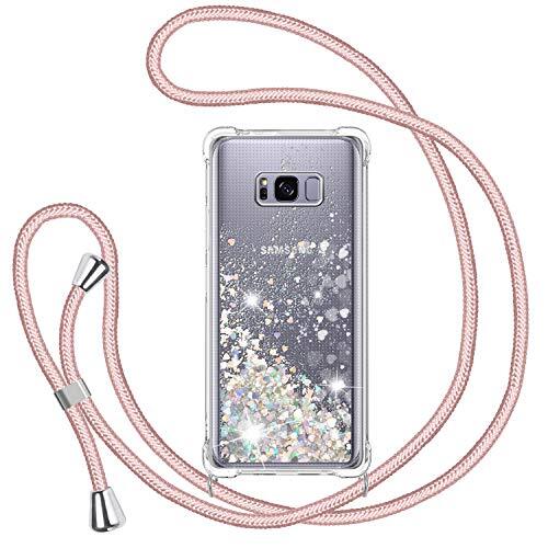 TUUT Cover Glitter per Samsung Galaxy S8 con Cordino, Custodia (o3A)