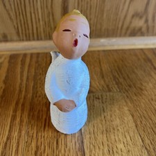 Vintage Terra cotta singing Angel figurine by Jullar Style Spain Made Xmas 5 