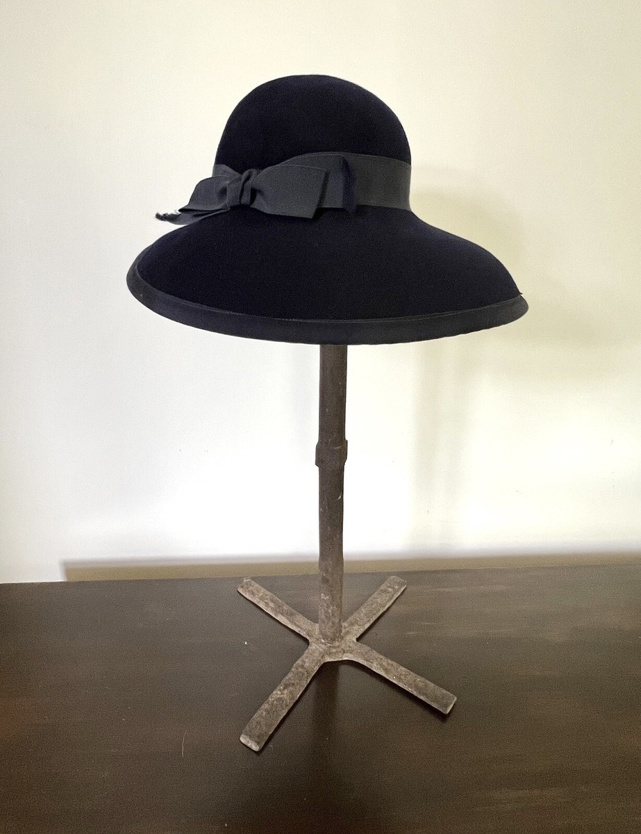 Halston VINTAGE Wide Brim Wool Hat Vintage Halston Purple Wool Felt Wide Brim Hat: Kentucky  main image 3
