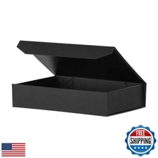 OBMMIRAO Black Gift Box with Lid 12x8x2.5 Inches, Shirt Gift Box for Wrapping