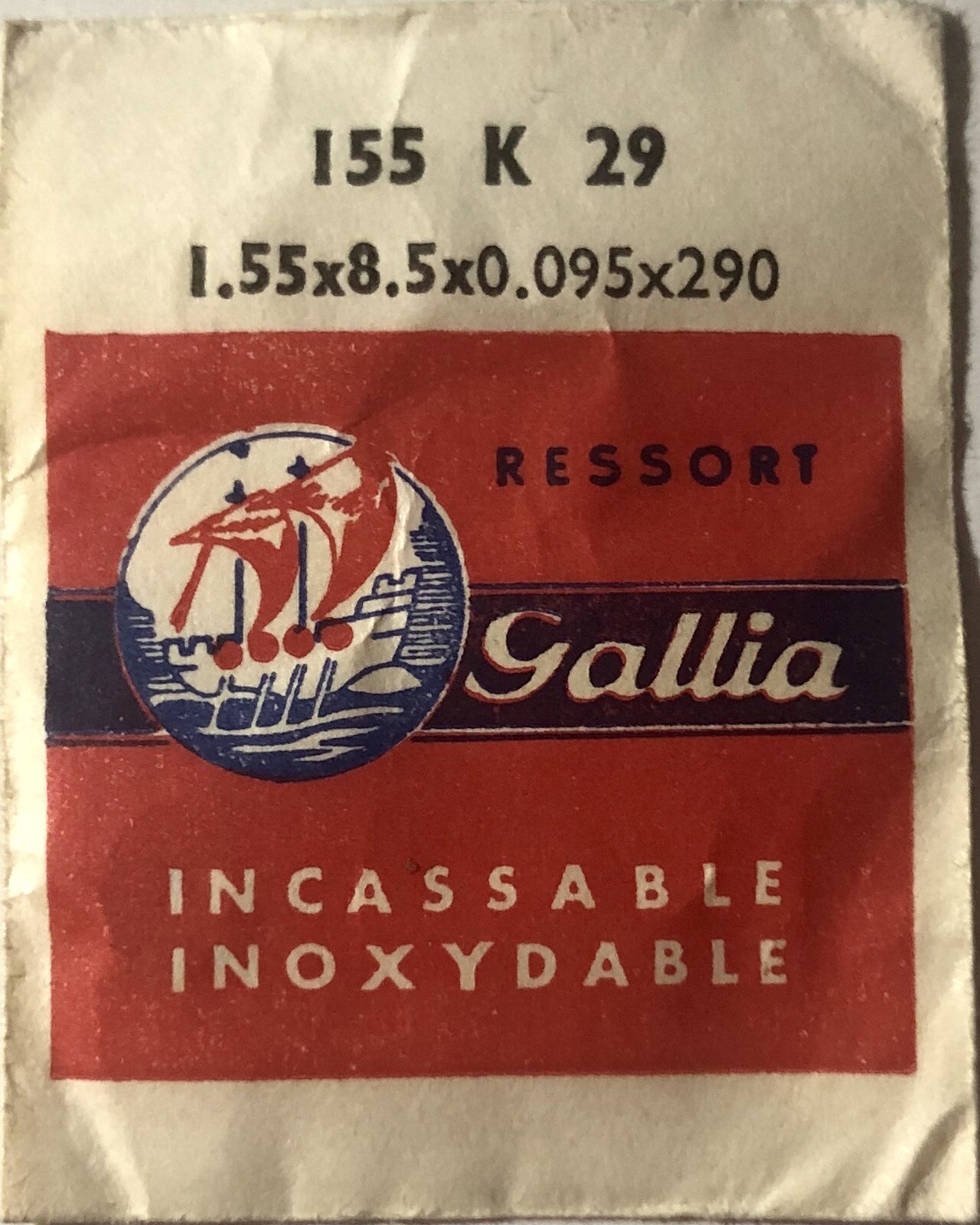 1X Mainspring 1.55x0.095mm Ø8.5 Watch Spring 290-155K29