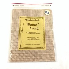 Vintage Banjo Cloth Cross Stitch Embroidery Fabric 14 ct Natural 12x18" Regency