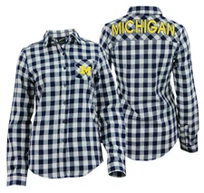 Outerstuff NCAA Juniors Michigan Wolverines Plaid Button Up Shirt