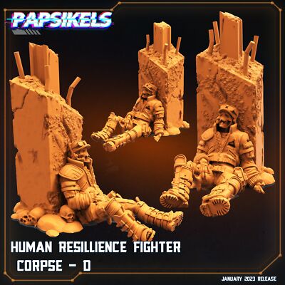 Human Resilience Fighter Corpse - D | DnD Miniatures | Tabletop Gaming |
