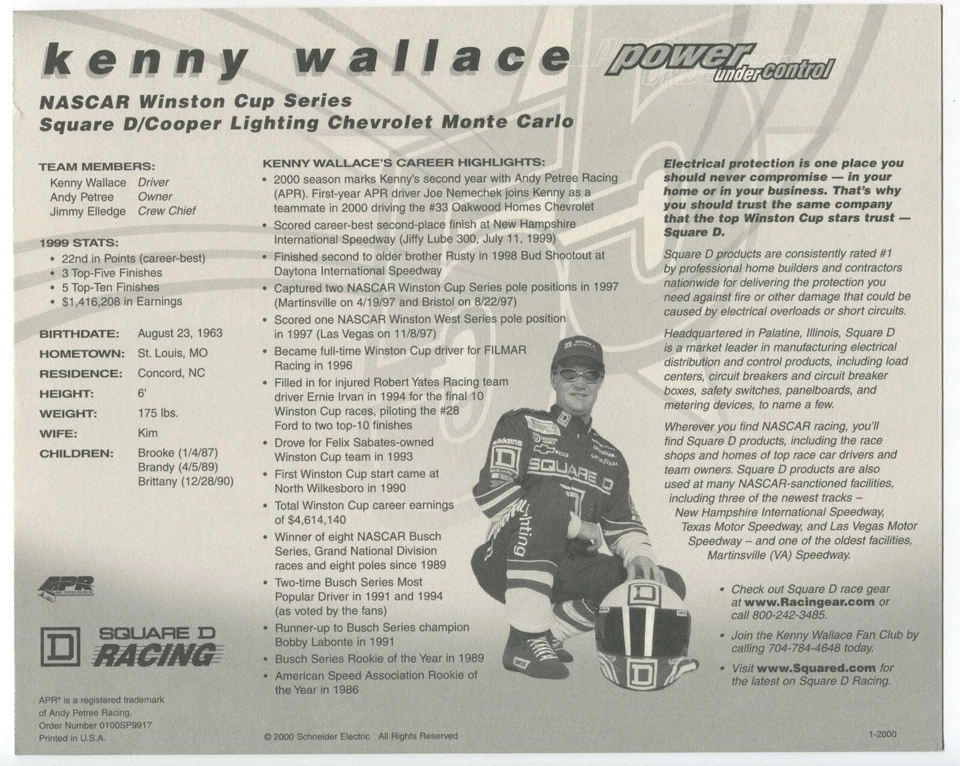 Foto firmada por Kenny Wallace 8x10 piloto de carreras NASCAR Foto 2 de 2
