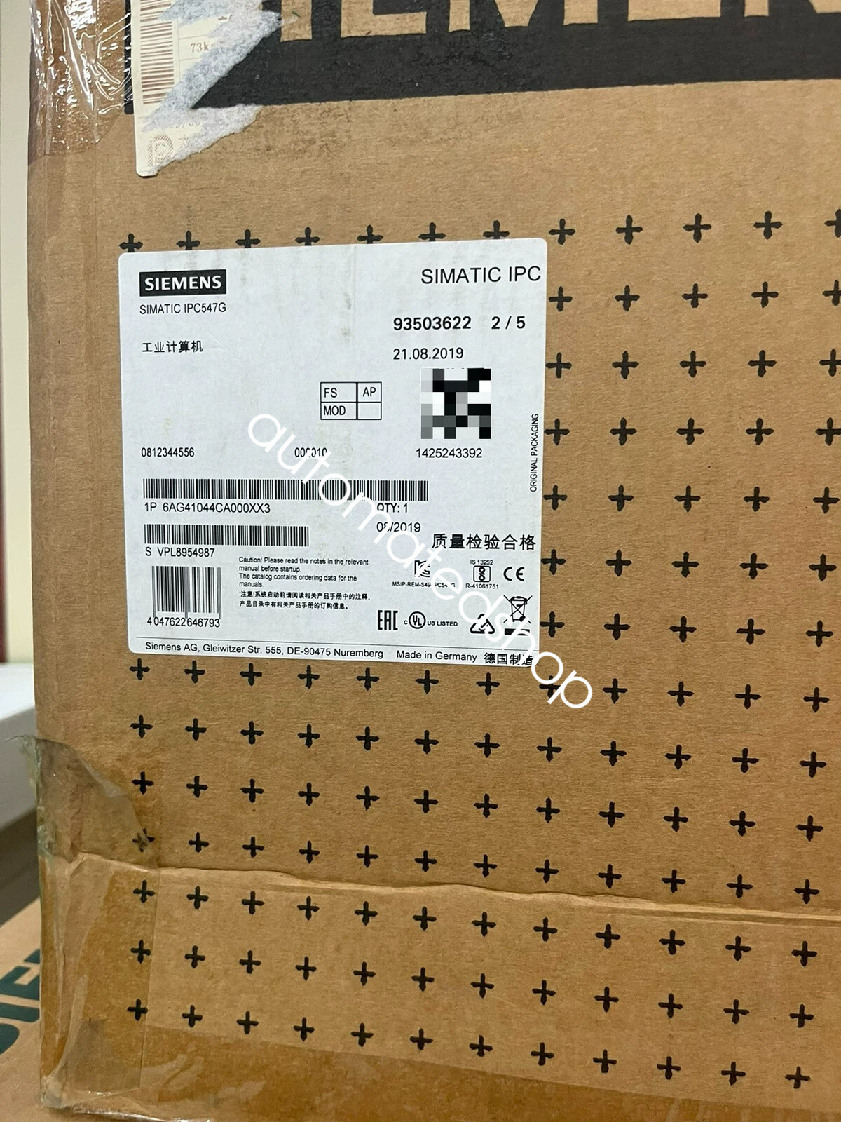 1pcs new SIEMENS 6AG4104-4CA00-0XX3 IPC via FedEx or DHL