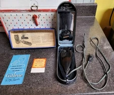 1938 Gillette Dry Shaver Model G With Mirror Case, Instructions, Tag, Box,  Nice