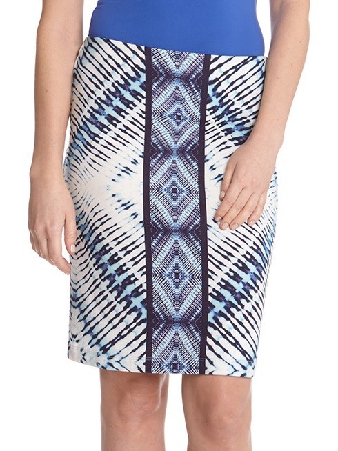 Karen Kane 2L41139 Blue Reflection Pull-On Stretch Jersey Pencil