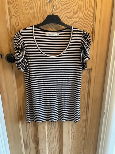 REISS Striped Top With Sleeve Detail Size Small - 36 Inch Bust