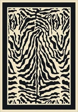 8x11 Milliken Zulu Zebra Modern Bordered Area Rug - Approx 7'8"x10'9"