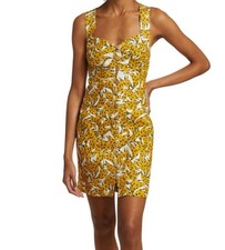 Farm Rio Spotted Bananas Cross-Back Mini Dress, Size XS, Cross-back Strap Cotton