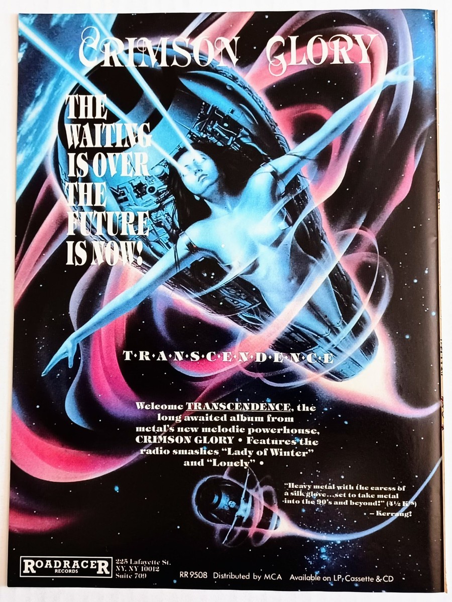 CRIMSON GLORY~TRANSCENDENCE~ORIG 1989 ALBUM PROMO~PRINT MAGAZINE
