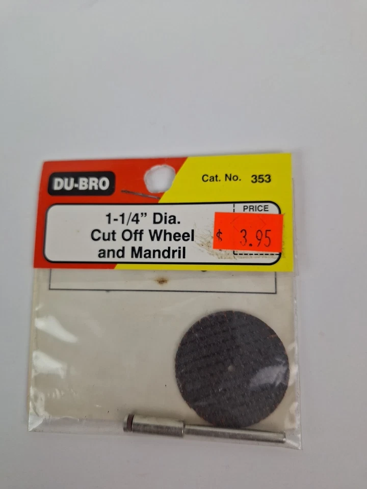 Lot of 2: # 353 Du-Bro 1-1/4" Dia. Cut Off Wheel with Mandril New Old Stock RC - Imagem 3 de 3