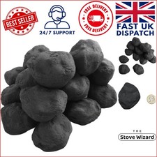 Small Cast Ceramic Coals (15pcs) for Enhanced Gas Fires - Realistic Flame Effect