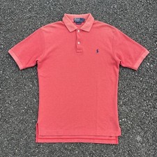 Polo Ralph Lauren S Pink Cotton Polo Shirt Navy Pony Embroidery Used