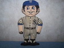 Vintage New York Yankee Plush Toy Doll Dan Brechner? 12"