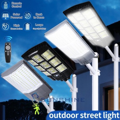 9800000000LM Commercial Grade LED Solar Street Light Dusk to Dawn Road Lamp+Pole