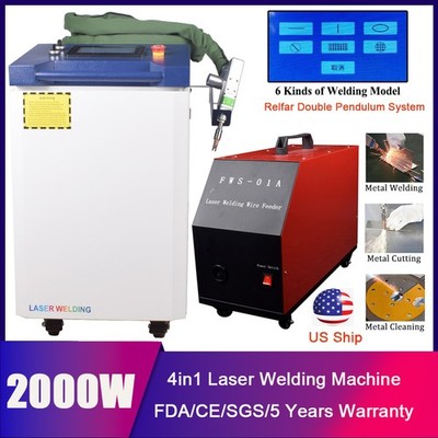 2000W Raycus Laser Welder Welding Cutting Cleaning Machine Double Pendulum US