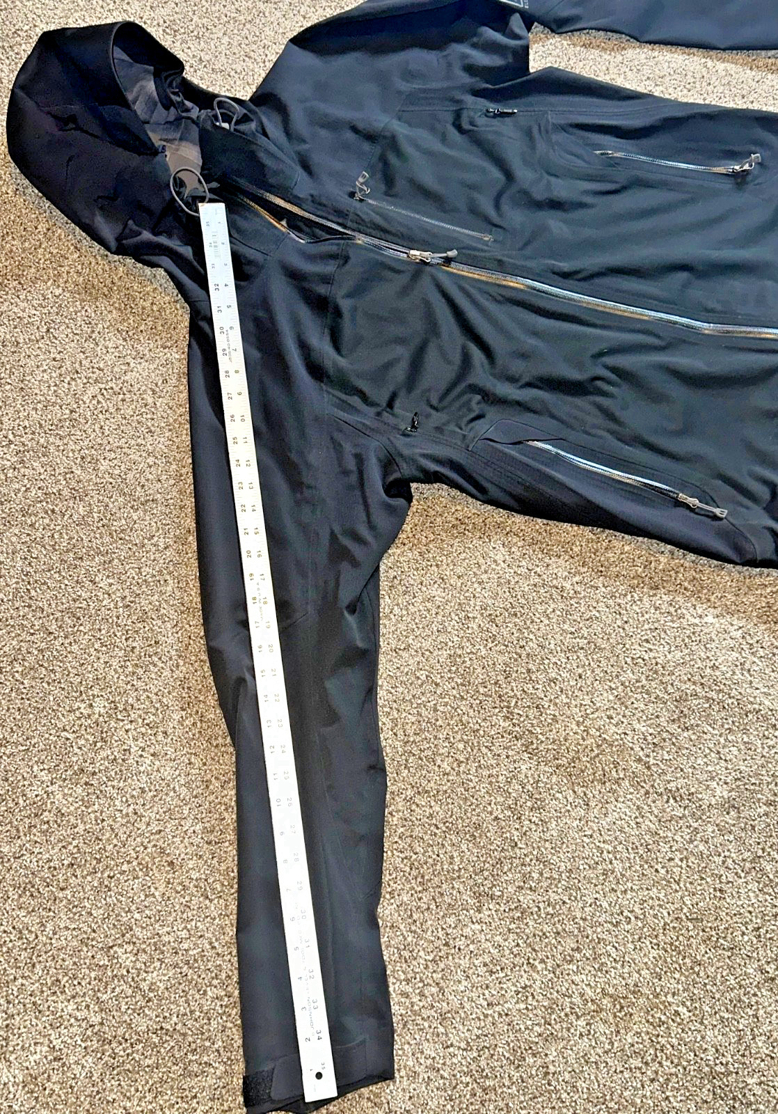 REI Elements E1 Men's Black Rain Jacket Hooded Wa… - image 2