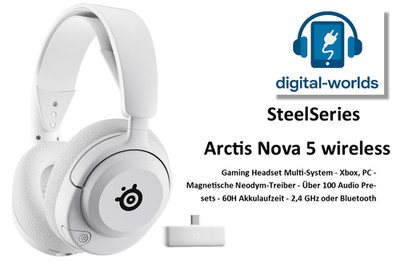 SteelSeries Arctis Nova 5 wireless Gaming Headset - weiß +++ SEHR GUT +++
