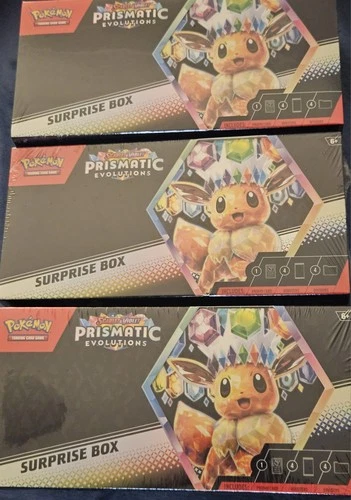 3x Pokémon TCG Scarlet & Violet Prismatic Evolutions Surprise Box - Brand New