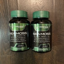 2X Irish Sea Moss Capsules, 17-in-1, Seamoss Black Seed Oil, 120 Count EXP 05/26
