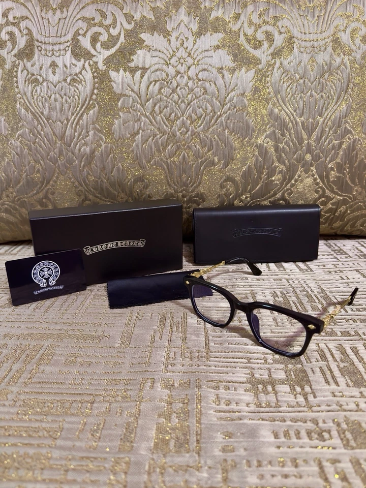 Occhiali Chrome Hearts – Nero & Oro – NUOVI con Scatola - Immagine 2 di 4