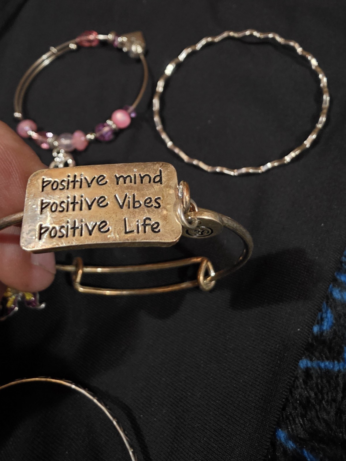 Adjustable Charm Beaded Bangle Bracelets Silver P… - image 4