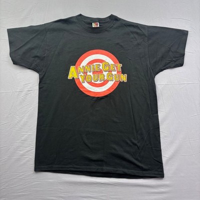 Vintage Fruit of the Loom Annie Get Your Gun Broadway Musical T-Shirt Black XL