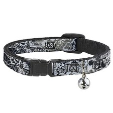 Cat Collar Breakaway with Bell Gothic 1 NARROW Fits 8.5-12"