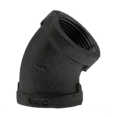 BOSHART 2-BLE4-05 45 Elbow 1/8'' Class 150 Black Malleable Iron FPT
