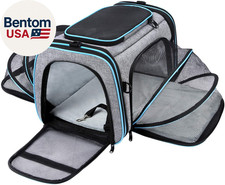 Airline Approved Pet Carrier, Large Soft Sided Pet Travel TSA Carrier 4 Sides Ex