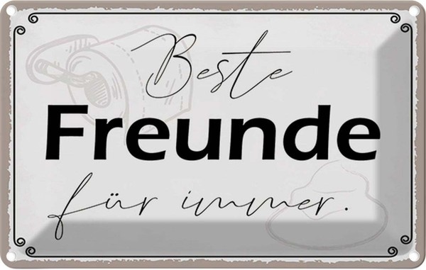 Blechschild 12X18 Cm Beste Freunde FüR Immer Familie Deko Geschenk Metall Schild-image