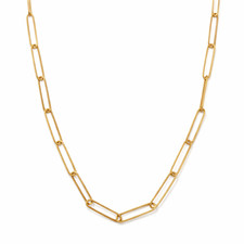 18k Gold Filled Paperclip Link Chain for Women 16" Large Paperclip Link 5mm