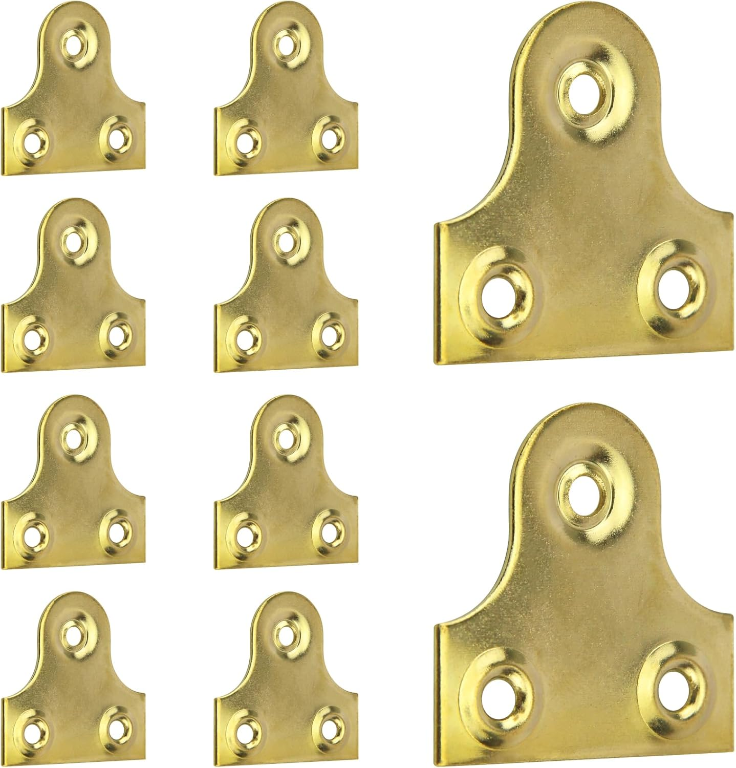 Pack of 10 Brass Picture Hanging Plates for Photo Frame, 32Mm Plain Mirror Glass