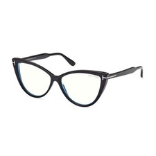 NEW Tom Ford FT5843-B 005 Black/Clear Blue Light Block 56mm Eyeglasses