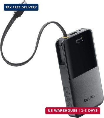 Baseus Portable Charger, 10000mAh Fast Charging Power Bank, 22.5W PD3.0 QC3.0 Ba