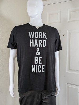 Michael Franti & Spearhead Work Hard & Be Nice Band T-Shirt Men's L Black