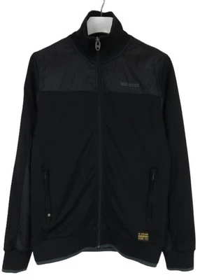 G-Star Douglas Vest Sweat Homme M Noir Col Montant Fermeture Éclair Poche Logo - Photo 1/4