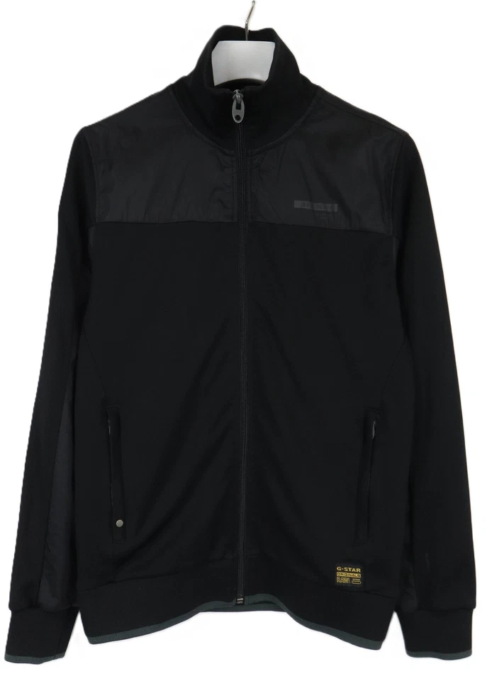 G-Star Douglas Vest Sweat Homme M Noir Col Montant Fermeture Éclair Poche Logo - Photo 1/4