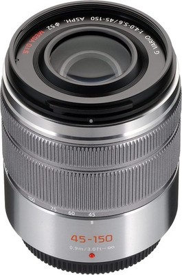 Panasonic Lumix G Vario 45-150mm f4-5.6 ASPH MEGA O.I.S. Zoom Lens Silver Camera