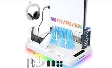 PS5 Cooling Station for PS5/Slim/Pro Disc Digital Console Includes USB Port