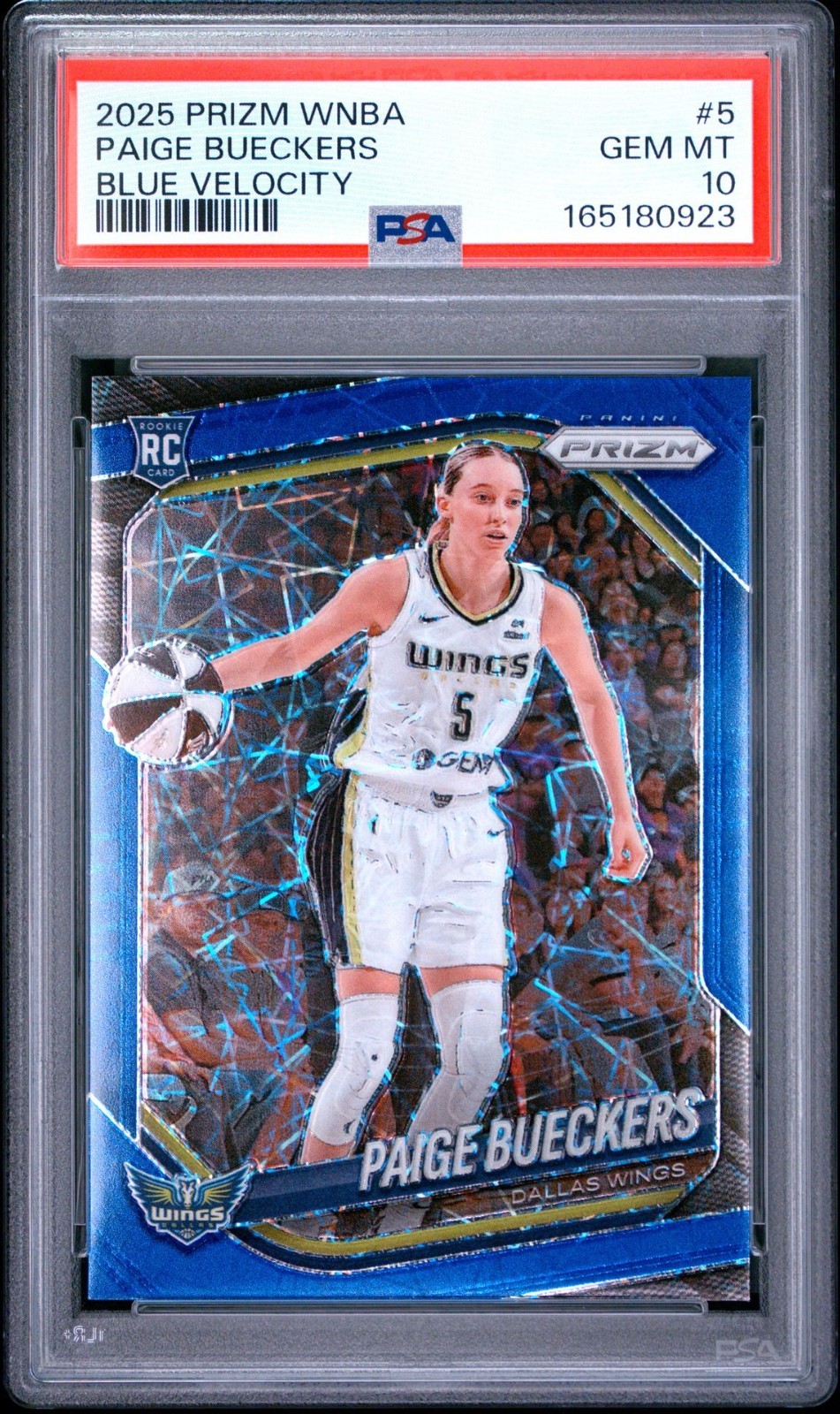 2025 PANINI PRIZM WNBA BLUE VELOCITY #5 PAIGE BUECKERS ROOKIE RC PSA 10